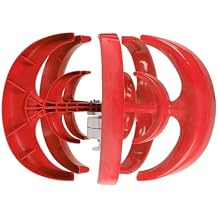 12v, Vertical Low Noise Wind Turbine Generator 4KW 12V 24V 48V 220V New Energy Wind Power Kit with MPPPT Controller Suitable for Outdoor/Courtyard Use Red