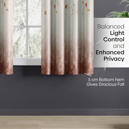 Image of haus & kinder Blackout Window Curtains 5 Feet Long Pack of 2 Window Curtains, 5 Feet Curtains for Window, 80% Room Darkening (Multi, 114x152 CM)