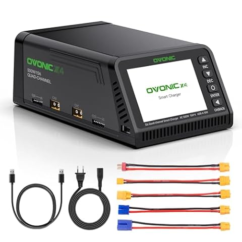 OVONIC X4 AC 500 W 4 kanały LiPo Balance ładowarka 15 A na kanał obsługuje LiPo/Li-Ion/LiHV/Life 1-6S NiMH 3-18S w zestawie ochrona bezpieczeństwa