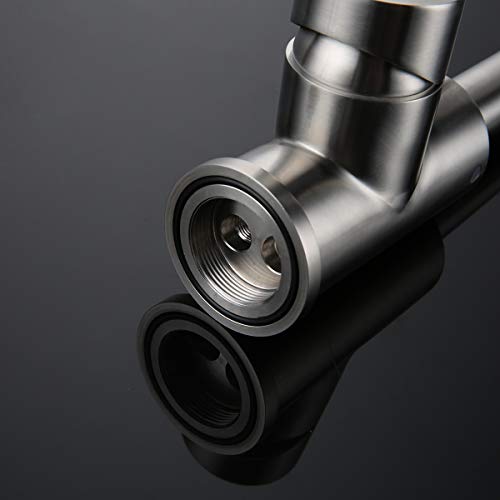 KINSE Einhebel Küchenarmatur Edelstahl | 360° Schwenkbar Spültischarmatur | Hochdruck Wasserhahn für Küche | gebürstet matt