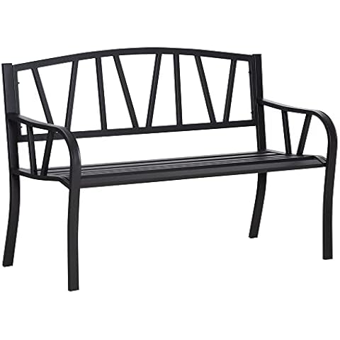 Outsunny 2-Seater Metal Garden Bench Cover