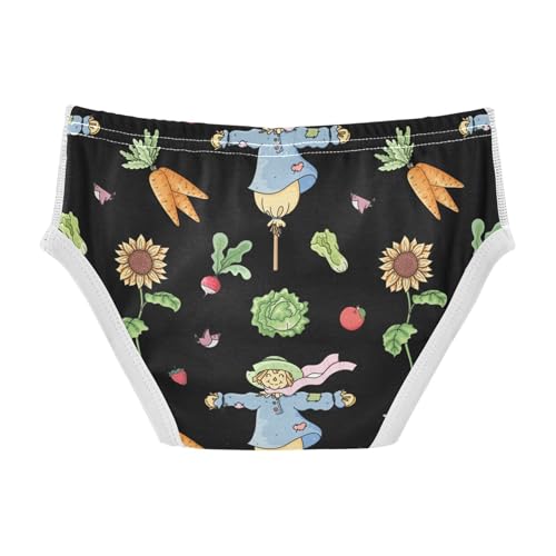 linqin Roupa íntima atlética de algodão puro para meninos e bebês, Happy Thanksgiving Espantalho flo