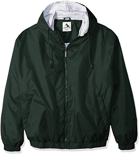 Augusta Sportswear Men s XX-Large Hooded Taffeta Jacket Fleece Lined, Dark Green