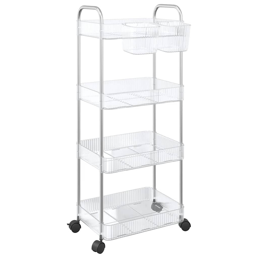 Genérico Carro de Almacenamiento 4 Niveles Transparente 37x28x95 cm,Bricolaje,Herramientas,Carretillas de carga-4012380