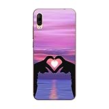  KARTXITAI Coque Compatible avec Wiko View3 Lite,Housse Étui de Protection en Ultra Transparente Silicone en Gel TPU Souple Case Cover Shock-Absorption-Love, Ciel, Coucher de Soleil