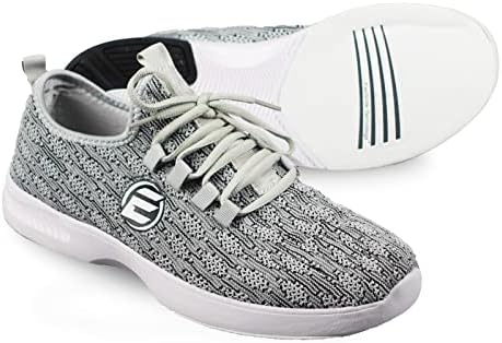 ELITE Women's Kona Bowling Shoes - Athletic Mesh Lightweight Lace Up Style with Universal Slide Soles (Charcoal, us_Footwear_Size_System, Adult, Women, Numeric, Medium, Numeric_9_Point_5)