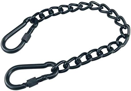 Faderr Hanging Chair Chain, Chain with Two Carabiners, Chair Hardware Swing Hooks, Stainless Steel Hanging Chair Chain with Two Carabiners, Max Load 400lb(black,size:66cm)