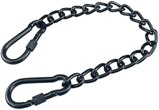 Faderr Hanging Chair Chain, Chain with Two Carabiners, Chair Hardware Swing Hooks, Stainless Steel Hanging Chair Chain with Two Carabiners, Max Load 400lb(black,size:66cm)