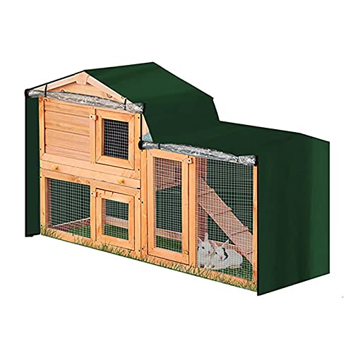 adgfd Stall Abdeckung, Kaninchenstall Kaninchenkäfig, Für Wasserdichter Dreieck-Haustierkäfig Staubschutz, Langlebiger 210D Thermo Hutch Hasenstall, Grün, S: 147x52x86cm Cover