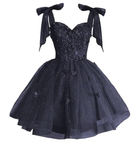 3D Butterfly Homecoming Dresses for Teens Sparkly Tulle Short Prom Dress with Bow A Line DAMA Dresses for Quinceanera