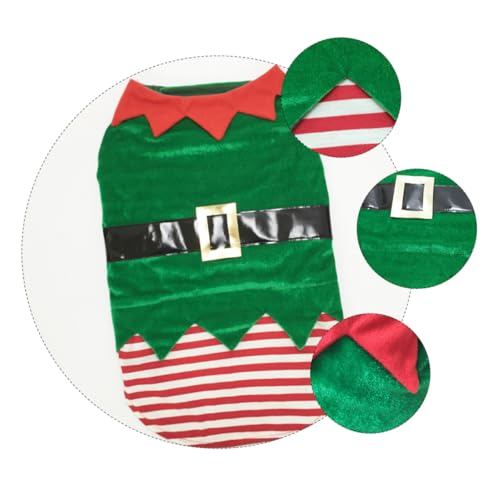 Disfraz navideño para perro tipo elfo verde XL miniatura 3