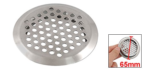 Sourcingmap Kitchen 65mm Dia Stainless Steel Perforated Round Air Vent Louver, Silver Tone - Image 2