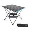 Folding Camping Table with Aluminium Table Top, Ultralight Compact Camping Table, Foldable with Carry Bag for Outdoor, Beach, BBQ, Picnic, Festival