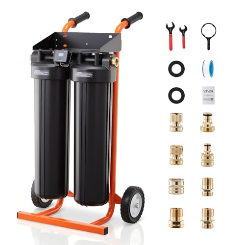 VEVOR Deionized Water System for Car Wash, Spotless Car Wash Water System with 2 x 4L DI Resin & TDS Meter, Portable Sport-Free Water Deionizer Filter for Cars RVs Motorcycles Windows