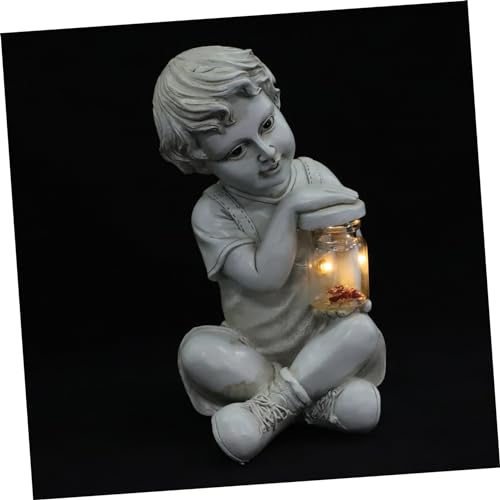 TOYANDONA Solarbetriebene Gartenfigur Kinder Aus Wetterfestem...