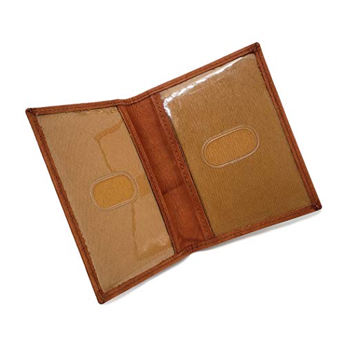 AG Wallets 2 ID Window Bifold Wallet for Men – Slim Leather ID Holder with Dual ID Display, Compact Card & License Holder (Tan)