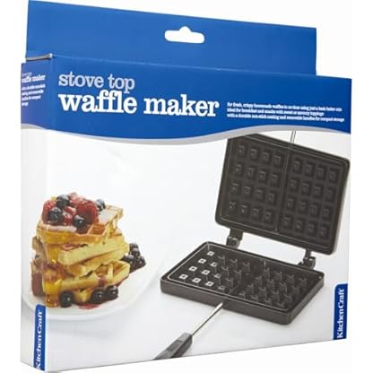 KitchenCraft Waffeleisen mit Antihaftbeschichtung, für Nutzung auf Herdplatten, Belgische Waffeln, 22 cm x 13 cm – Bild 3