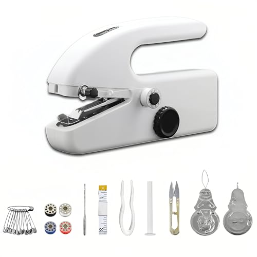 Handheld Sewing Machine for Beginners, Portable Mini Sewing Machine with Two Speed Modes, Simple and Easy to Operate, Quick Sewing Speed, Suitable for Clothing, Fabrics and Fast Home Maintenance