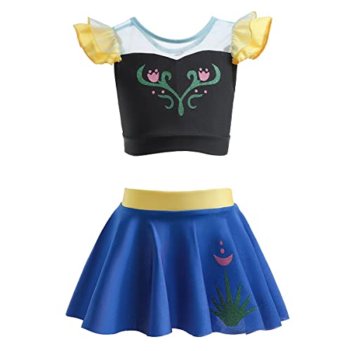 Image of MYRISAM Girls Princess Two Piece Tankini Swimsuits Cosplay Party Bathing Suits Ruffles Beach Surf Swimming Swimwear Bikini Set 3-4T
