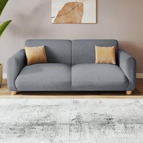 Interio by Godrej Sofa Fluffy 3 Seater Fabric Sofa for Living Room, 3-Years Warranty, Solid Wood, Grey
