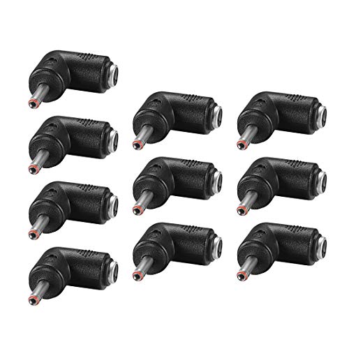 Adaptador CC de 90 grados 5.5x2.1mm hembra a 3.5x1.35mm macho pack de 10 piezas