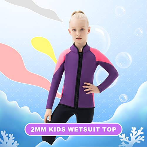 Intboss Kids Wetsuit Top 3mm Wet Suit Jacket for Boys and Girls 3T 4 T Toddlers Wetsuit Jacket 2mm Youth Size 6-14