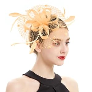 Jkqbux LWXLJ0320-14 Brzoskwiniowy Fascynator Kwiatowy