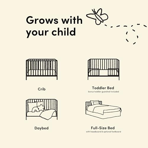 Storkcraft Santorini Deluxe 5-in-1 Convertible Crib with Bonus Toddler Guardrail (Driftwood) – GREENGUARD Gold Certified, Toddler Guardrail Included in Box, Fits Standard Crib Mattress - Image 10