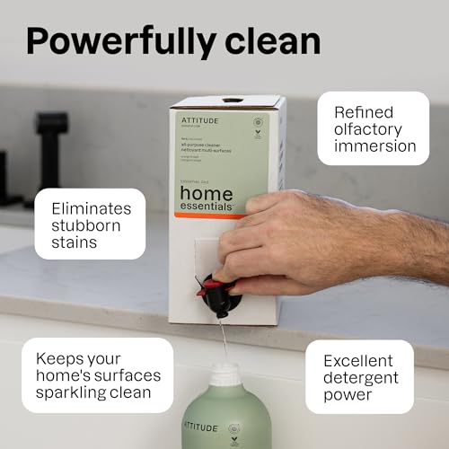 ATTITUDE All-Purpose Cleaner Spray, Plant-Based Ingredients, EWG Verified, Streak Free, Removes Fingerprints, Dust and Dirt, Sage & Orange, 770 mL (Pack of 3) by ATTITUDE - Image 3