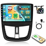 Inefala 4G+64G Autoradio Android 15 pour Peugeot 207 2006 2010 avec Wireless CarPlay, Android Auto, 9