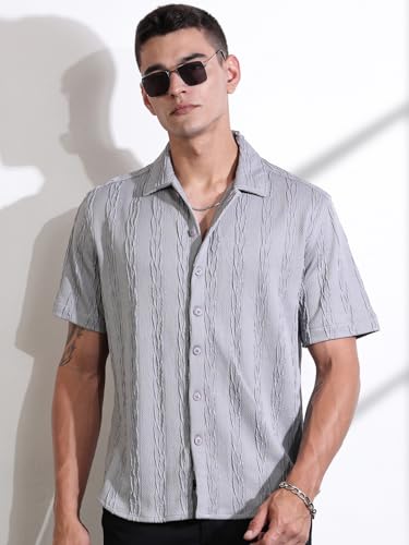 Image of Thomas Scott Men Polyester Blend Solid Oversized Fit Shirt