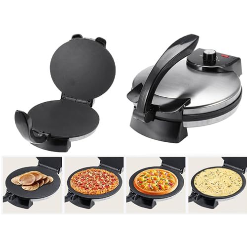 Rushbom 10in Electric Tortilla Maker - Non Stick, Temperature Control, Stainless Steel Cover, 110V US Plug - Thumbnail 5
