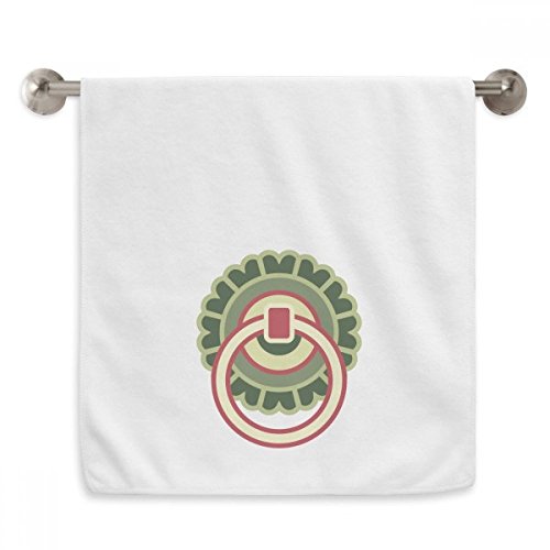 Serviette de toilette blanche à motif de cercle en cuivre de 13x29 pouces par DIYthinker