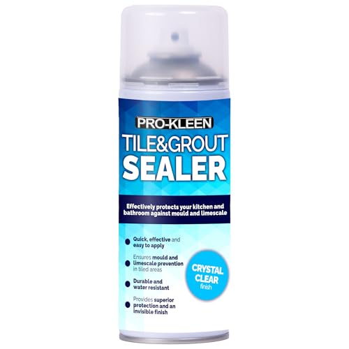 Pro-Kleen Tile & Grout Sealer 400ml - Waterproof Protection Against Mould, Mildew & Limescale - Seals & Protects Backsplashes, Bathrooms, Worktops & More - Long-Lasting & Non-Staining