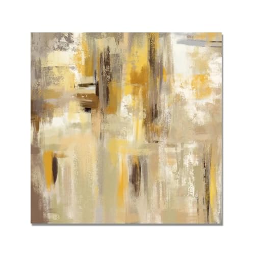 Tableau abstrait moderne jaune pour illuminer une pièce sombre