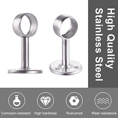 INCREWAY Schrankrohr, Edelstahl, Durchmesser 32 mm, Schrankhebelstütze, Stangenhalter, Sockelhalterung, 2 Stück