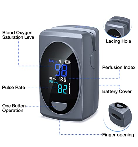 Pulse Oximeter Fingertip, Digital Blood Oxygen Saturation Monitor For Heart Rate Monitor And Spo2 Levels, Portable Lcd Pulse Oximeter (Batteries Included) #TOP5
