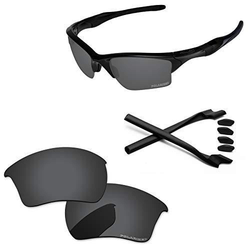 Papaviva Replacement Lenses & Rubber Kits For Oakley Half Jacket 2.0 Xl Oo9154 Black Grey - Polarized #TOP5