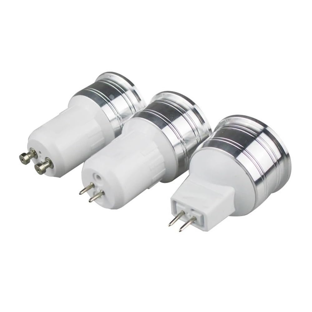 RZL Illuminazione, Confezione da 10 faretti a LED, lampada AC85-265V GU10/GU5.3/E27 1W/3W bianco caldo/naturale/freddo, lampada MR16 DC12V(Natural white 1W,GU10 85-265V)