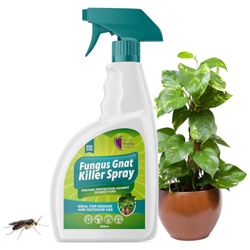 Fungus Gnat Killer Spray 500ml | Organic Protection Against Sciarid Flies | Effective for Houseplants, Seedlings | Safe for Indoor & Outdoor Use | Targets Adults & Larvae | Eco-Friendly Formula