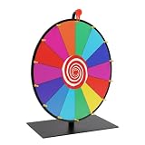 Relaxdays Glücksrad zum Drehen, 60 cm, Drehrad Tisch, 14 Slots, bunt ...