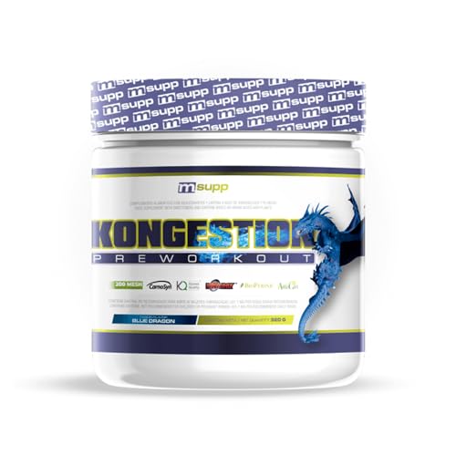 MM Supplements - Kongestion - Pre Entreno - Suplemento en Polvo - 320 g - Bote para 20 Días - Creatina y Glutamina - Mejora Rendimiento Físico (Blue Dragon)