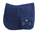 CHALLENGER Horse English Quilted All-Purpose Saddle Pad w/Pockets Navy 7282