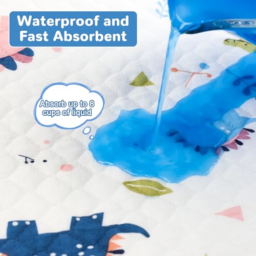 Image of MooMoo Baby Waterproof Potty Training Pad Nighttime Reusable Underpad Mattress Sheet Protector Mat Leakproof Pee Pad for Kids Bedwetting