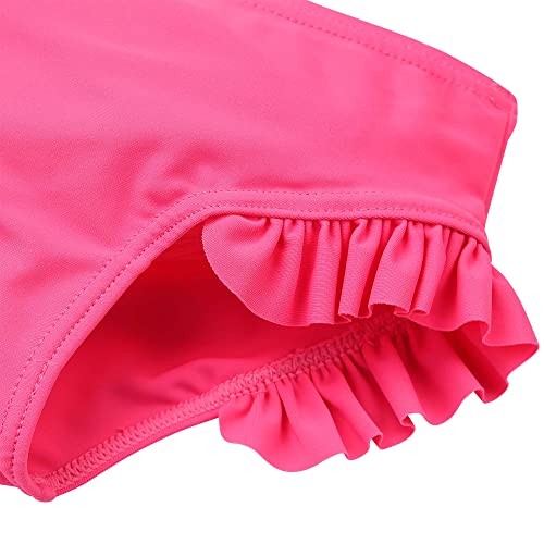 Image of XFGIRLS Girls 2-Piece Swimsuit Long Sleeve Rash Guard Set Toddler 6M-8Y | UPF 50+ blocks 98% UV, Quick-dry, Easy on /off, Bright colors stand out, Machine wash, Breathable, Beach, swim, water park