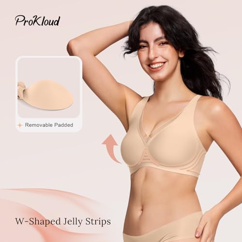 Wireless Bra for Women No Underwire Deep V Mesh Bras Seamless Comfortable Push Up Bralettes with Support and Lift3