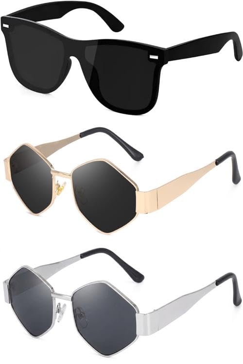 Unisex Goggles Mc Stan Mirrored Sunglasses Candy Black Rectangle Narrow For Women & Men Small Square, Combo Offer Pack Of 3, Candy Mc Stan 3-image-26