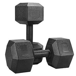 Yaheetech 2x4kg/2x5kg/2x6kg/2×7.5kg/2x8kg/2x10kg (Sold in Pair) Dumbbells Set Arm Hand Weight Dumbbell Hexagon Dumbbell for Strength Training Home Workout Aerobic