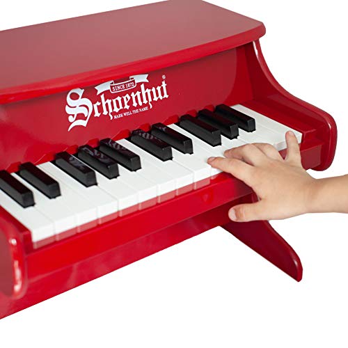 Schoenhut My First Piano II - 25 Keys Red Mini Keyboard Piano - Toddler Musical Instruments Promote Hand-Eye Coordination - 25 Tuned Baby Keys Piano Keyboard Toy for Kids - Piano Gift for Kids - Thumbnail 2