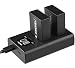 Grepro NP-W126 Battery (2 Pack) and Dual USB LCD Charger Set Compatible with Fuji X-T1 X-T2 X-T10 X-T20 X100F X-Pro1 X-Pro2 X-E2 FinePix HS30EXR HS35EXR HS50EXR Fuji X-A1 X-A2 X-A3 X-E1 X-E2S X-M1